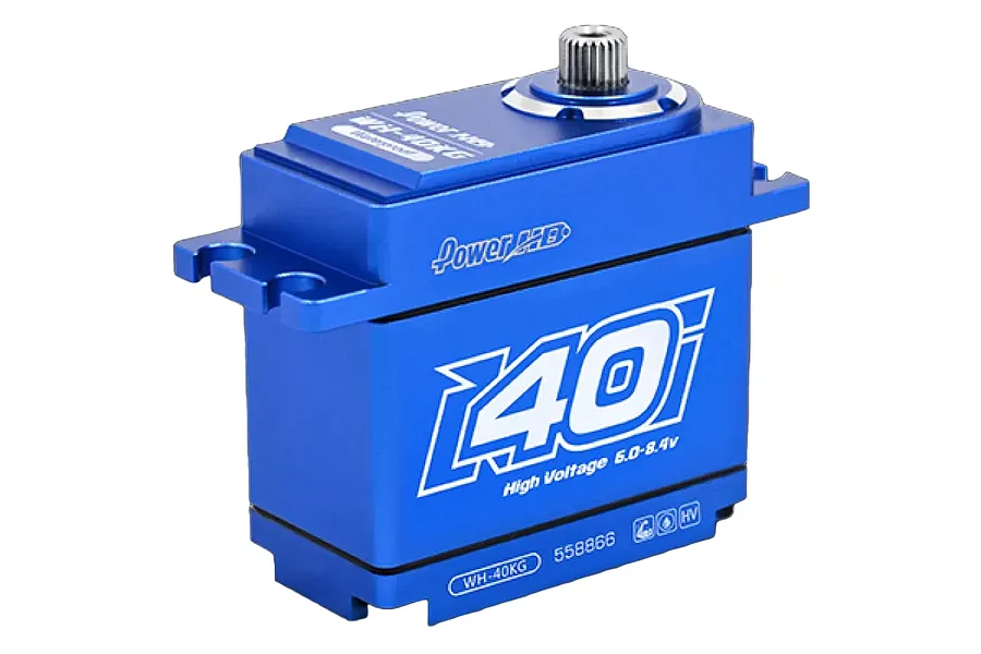 Power HD Blue Aluminium Standard Coreless 40kg 8.4v Steel Geared Waterproof Servo image 102835