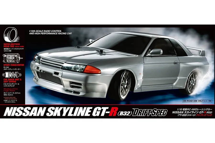 Tamiya TT-02D Nissan Skyline GT-R R32 RC Drift Car Electric 4WD 1/10 Scale Kit (No ESC) image 103044