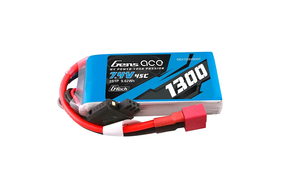 Gens Ace G-Tech 7.4V 1300mAh 45C Soft Case LiPo Battery image 104434