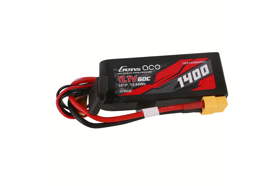 Gens Ace G-Tech 11.1V 1400mAh 60C Soft Case LiPo Battery image 104435