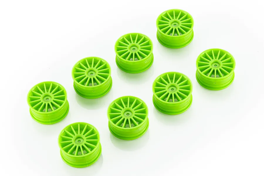Kyosho 1/10 Aero 24 15 Spoke Rims 8Pcs - Fluorescent Green image 104507
