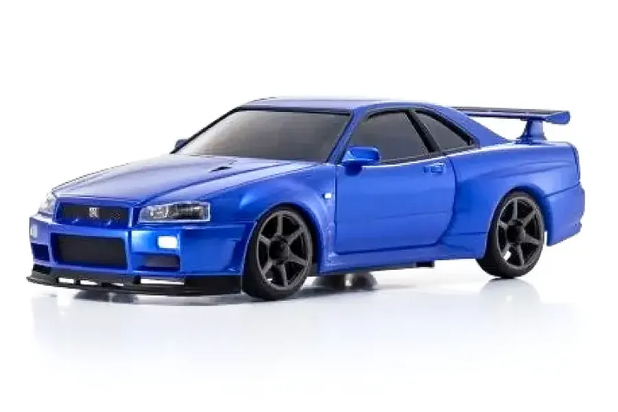 Kyosho Mini-Z Nissan Skyline R34 GT-R V Spec II Nur RC Drift Car Electric AWD RTR - Metallic Blue image 104826