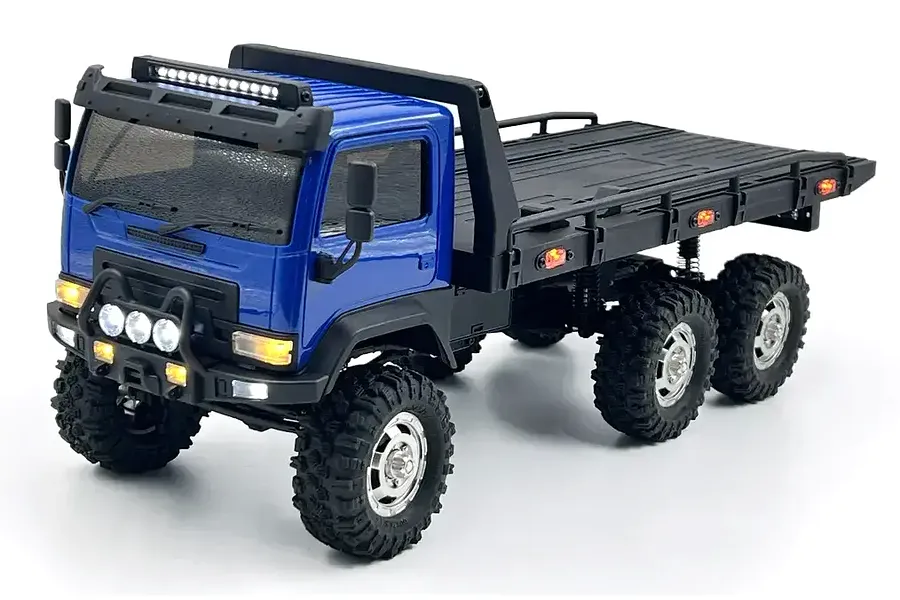 Hobby Plus 1/18 CR-18P 6X6 Flatbed Electric Brushed RTR RC Truck - Blue image 105489