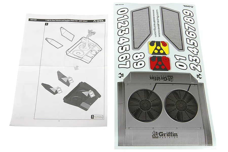 Axial Yeti XL Y-480 Rear Interior &amp;amp; Numper Plate Set image 10558