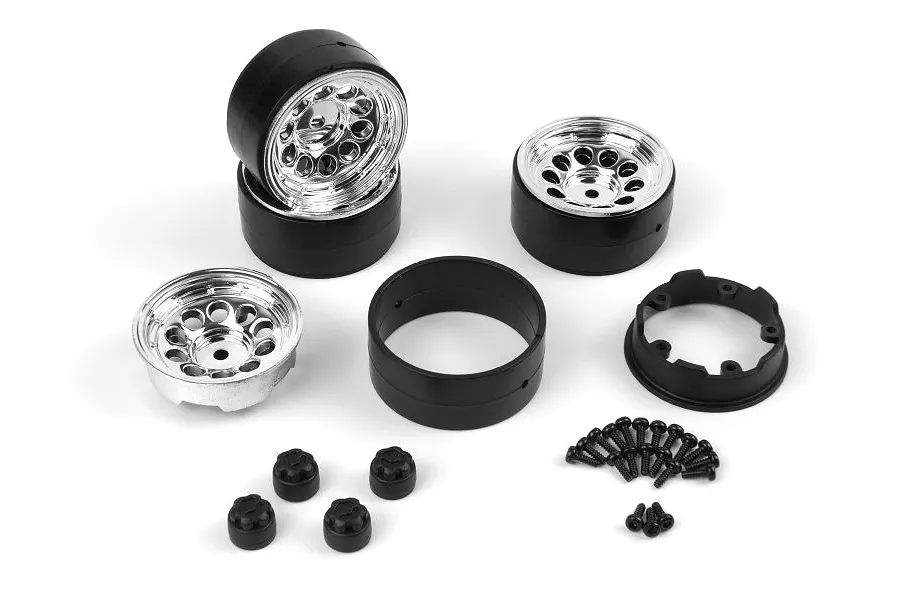 HPI 1.2&amp;quot; CS-10 Beadlock Rims 4Pcs - Chrome image 106080