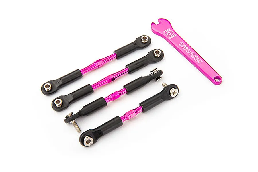 Traxxas Aluminium Adjustable Turnbuckle Set with Wrench 5Pcs - Pink image 106390