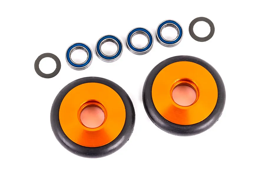 Traxxas Aluminium Wheelie Bar Wheels 2Pcs - Orange image 106427