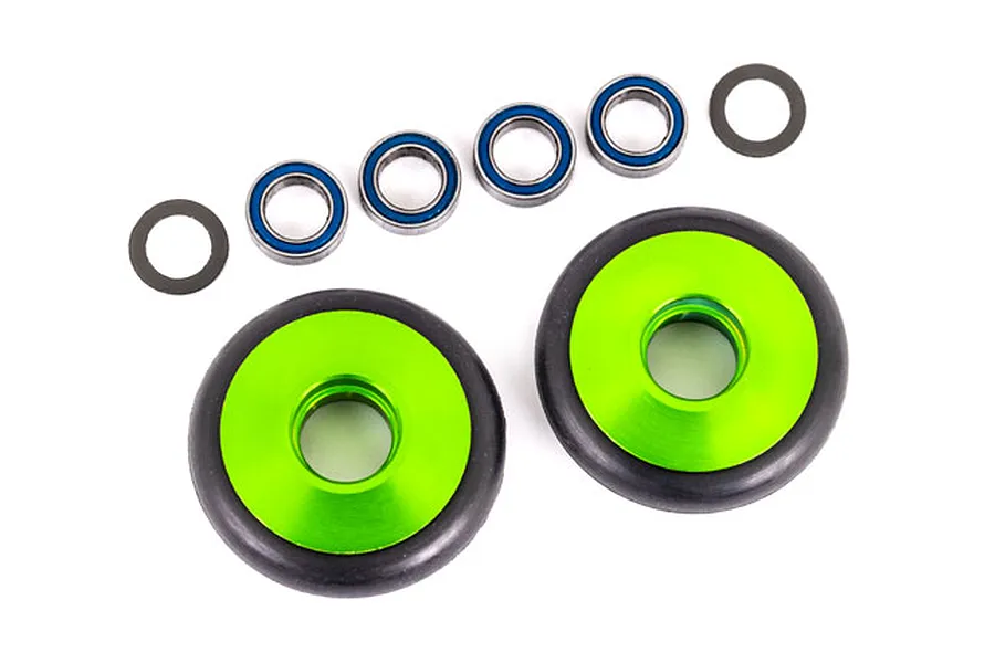 Traxxas Aluminium Wheelie Bar Wheels 2Pcs - Green image 106428