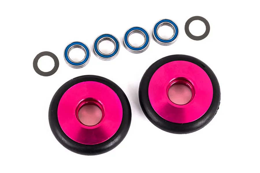 Traxxas Aluminium Wheelie Bar Wheels 2Pcs - Pink image 106429