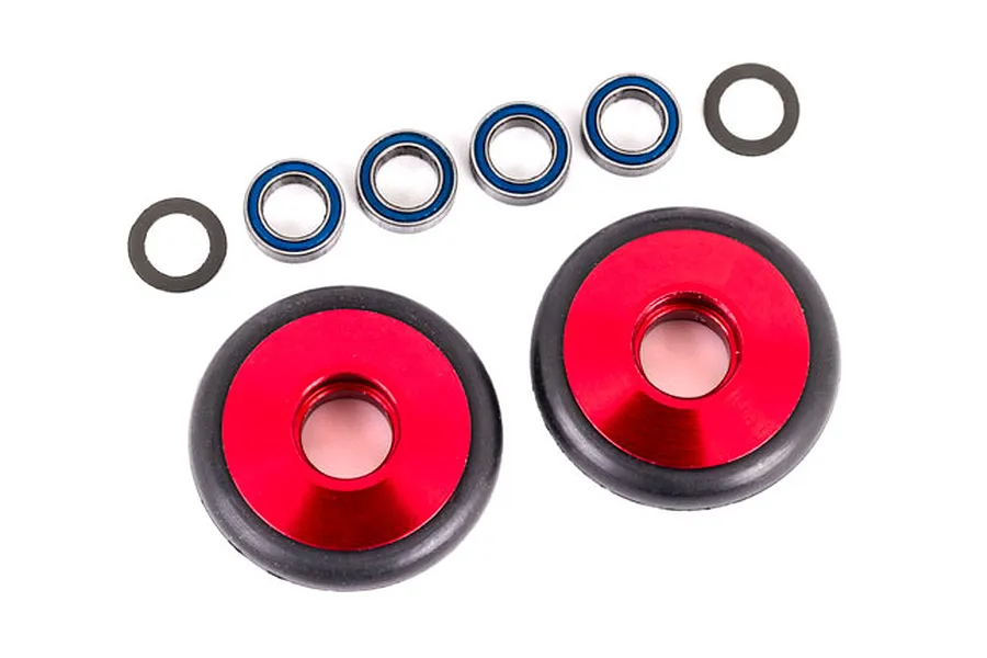 Traxxas Aluminium Wheelie Bar Wheels 2Pcs - Red image 106430