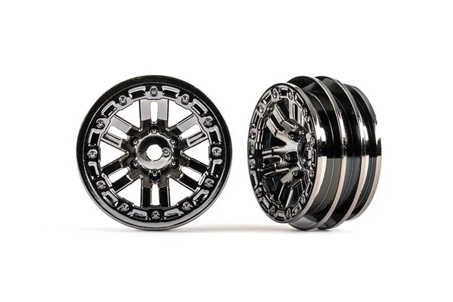 Traxxas 1.0&amp;quot; Split Spoke Rims 2Pcs - Black Chrome image 106442