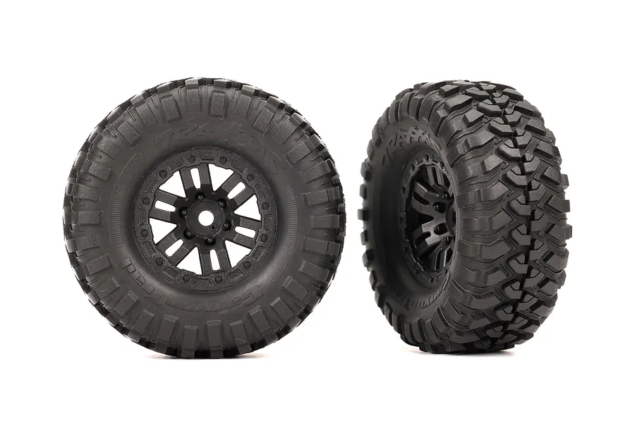 Traxxas 1.0&amp;quot; Canyon Trail Tyres on Black Split Spoke Rims - Glued Wheels 2Pcs image 106448