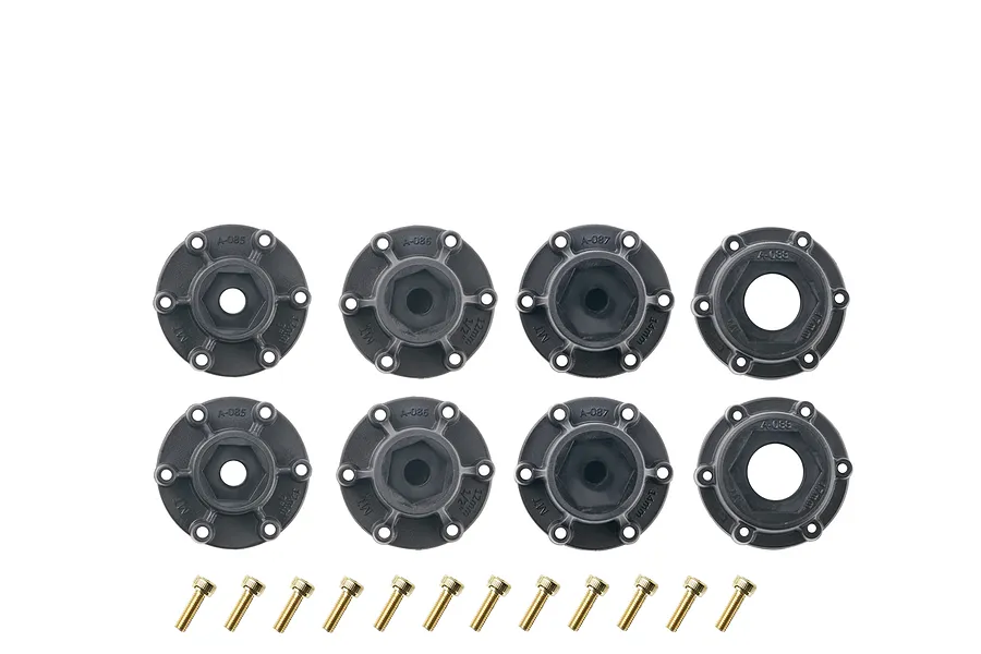 Louise 1/10 MT-Hummer (Soft) Tyres on (0&amp;quot;, 1/2&amp;quot; Offset) Black Rims with Hex Adapters - Glued Wheels 2Pcs image 3