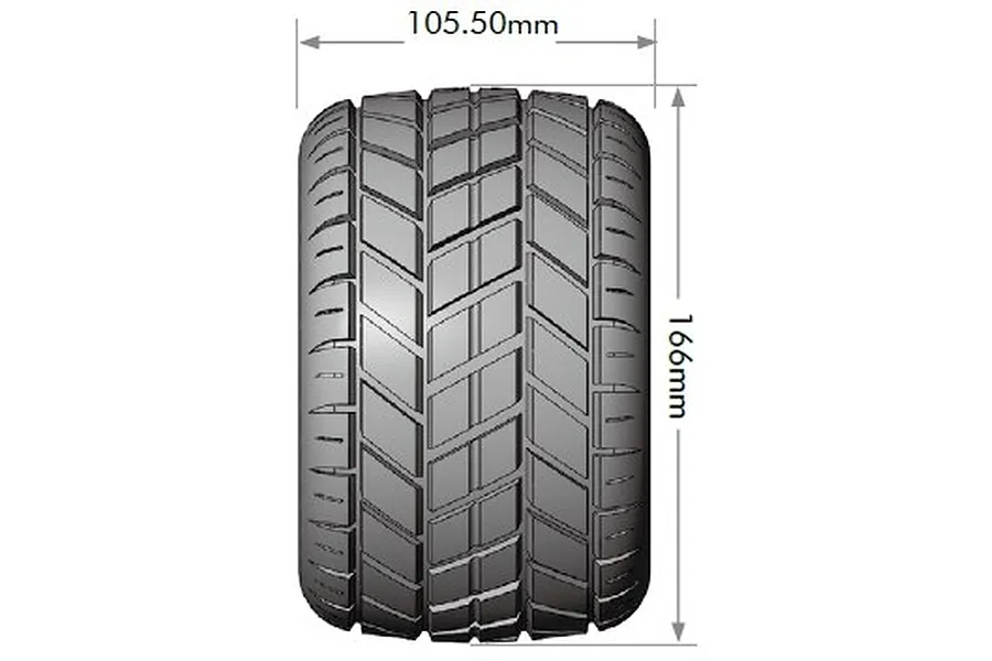 Louise 1/8 MT-Rocket (Sport) Tyres on (0&amp;quot;, 1/2&amp;quot; Offset) Black Rims with Hex Adapters - Glued Wheels 2Pcs image 106605