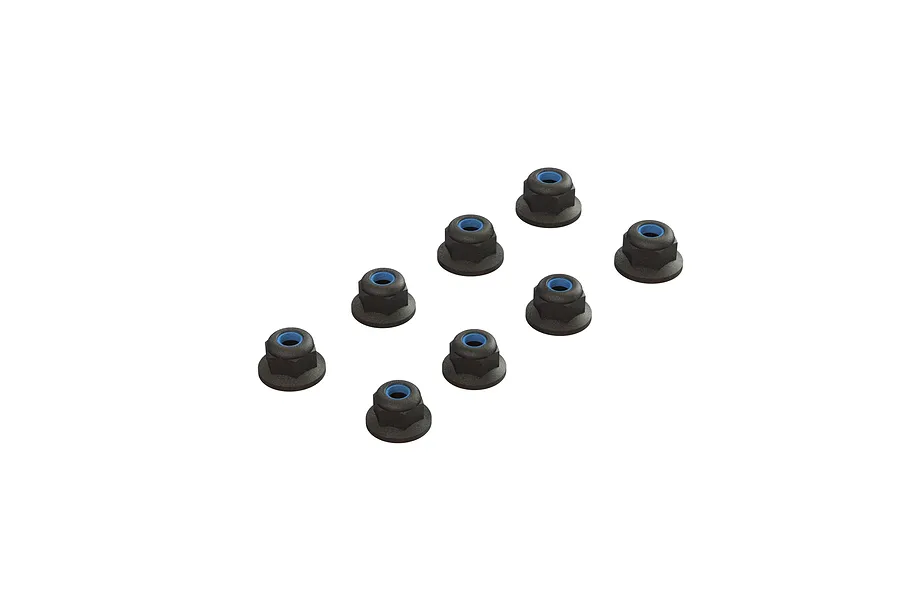 ARRMA M3 Flanged Lock Nuts 4Pcs - Black image 106913