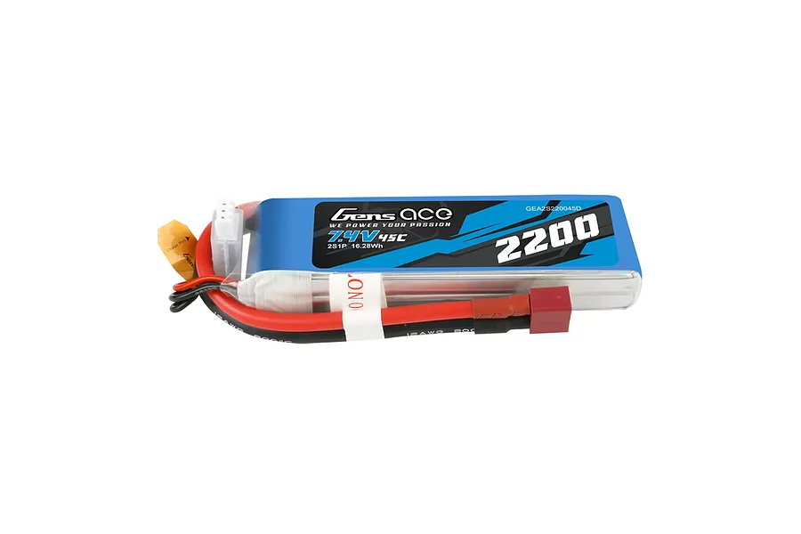 Gens Ace 7.4V 2200mAh 45C Soft Case LiPo Battery image 106932