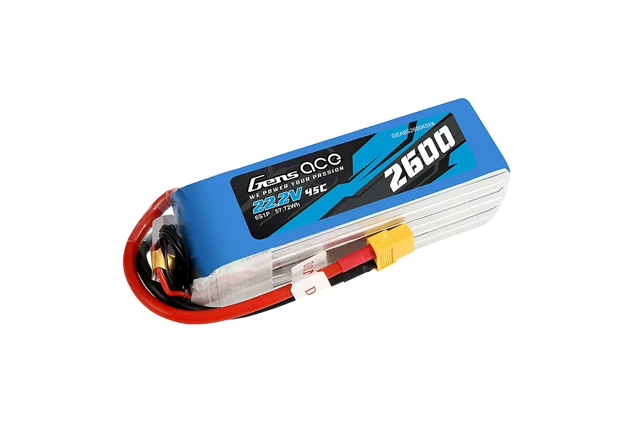 Gens Ace 22.2V 2600mAh 45C Soft Case LiPo Battery image 106975