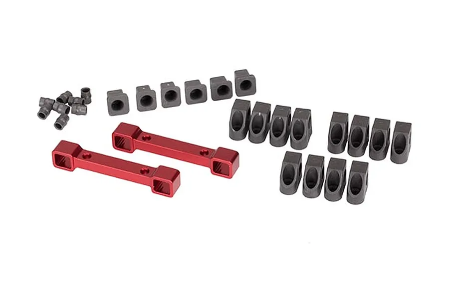 Traxxas Aluminium Hinge Pin Retainers and Suspension Mounts Set - Red image 107257