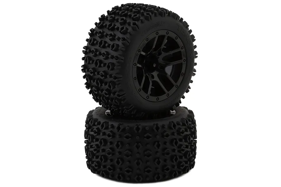 Maverick 1/18 Tredz TerraHex Tyres on Black Rims 2Pcs - Glued Wheels image 107538