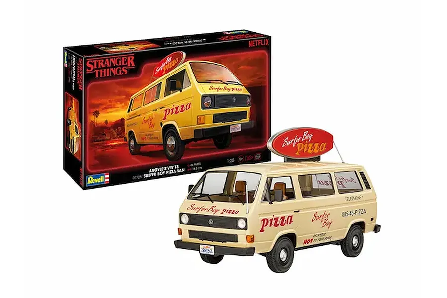 Revell 1/25 Surfer Boy Pizza Volkswagen T3 Van Scaled Plastic Model Kit - Stranger Things image 107548