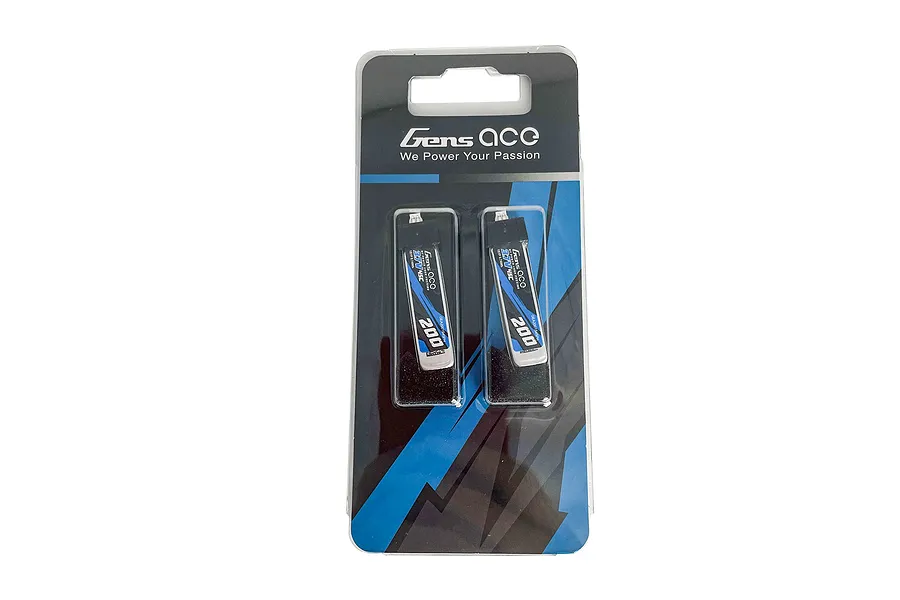 Gens Ace 3.7V 200mAh 45C Soft Case LiPo Batteries 2Pcs image 107601