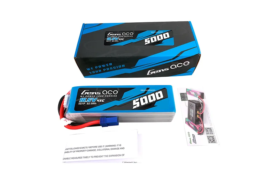 Gens Ace 18.5V 5000mAh 45C Soft Case LiPo Battery image 107614