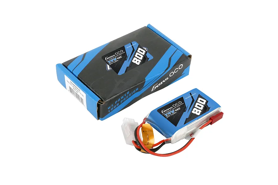 Gens Ace 7.4V 800mAh 45C Soft Case LiPo Battery image 107672