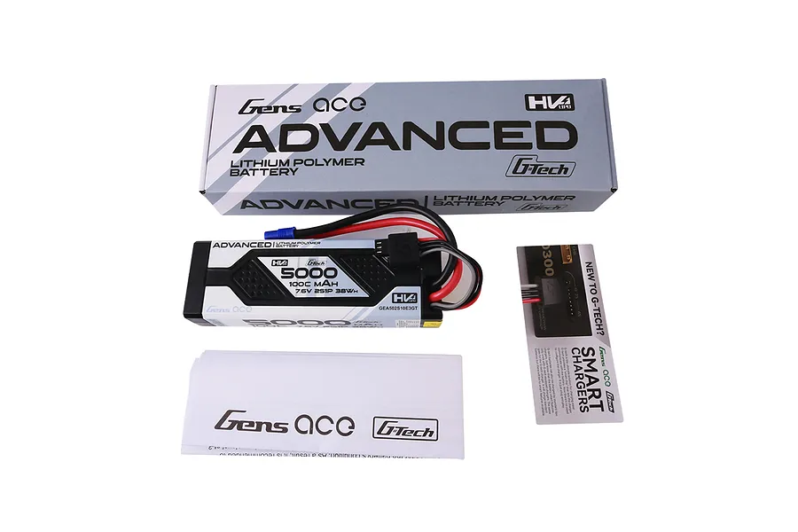 Gens Ace G-Tech Advanced 7.6V 5000mAh 100C HV Hard Case LiPo Battery image 107735