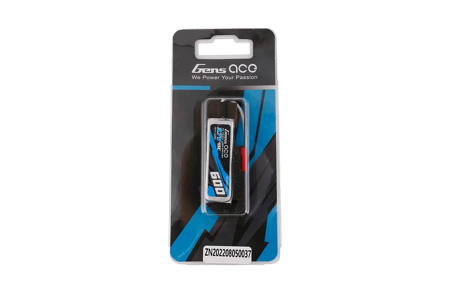 Gens Ace 3.7V 600mAh 45C Soft Case LiPo Battery image 107825