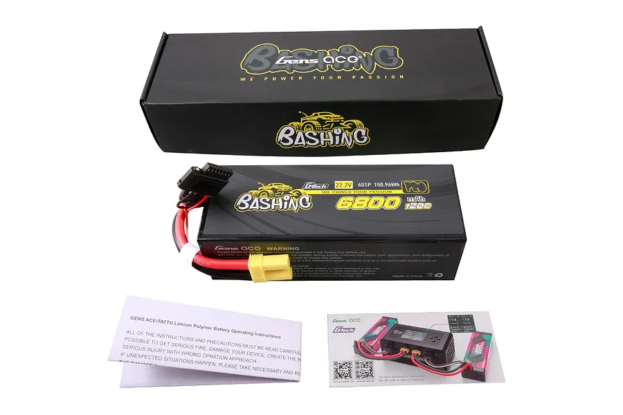 Gens Ace G-Tech Bashing 22.2V 6800mAh 120C Hard Case LiPo Battery image 107836