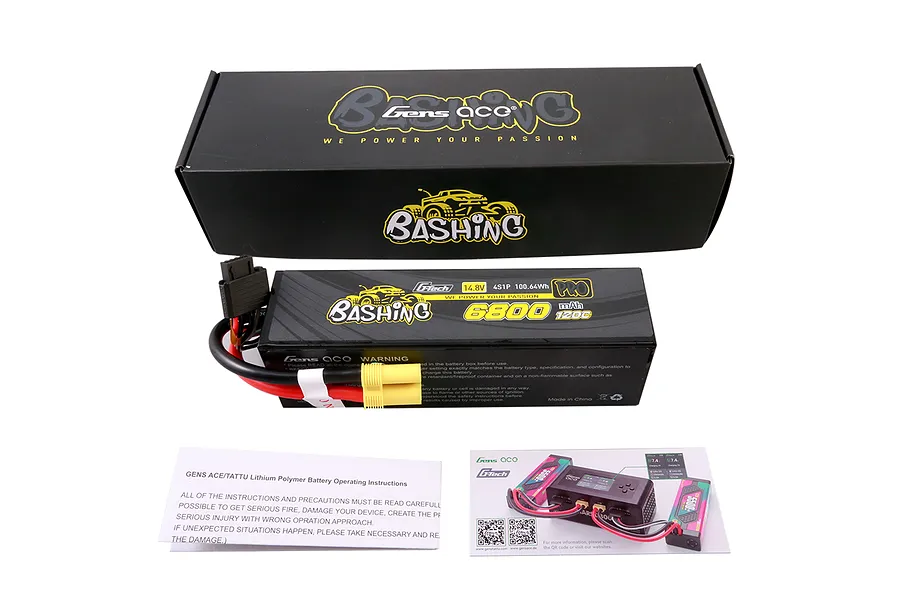 Gens Ace G-Tech Bashing 14.8V 6800mAh 120C Hard Case LiPo Battery image 107841