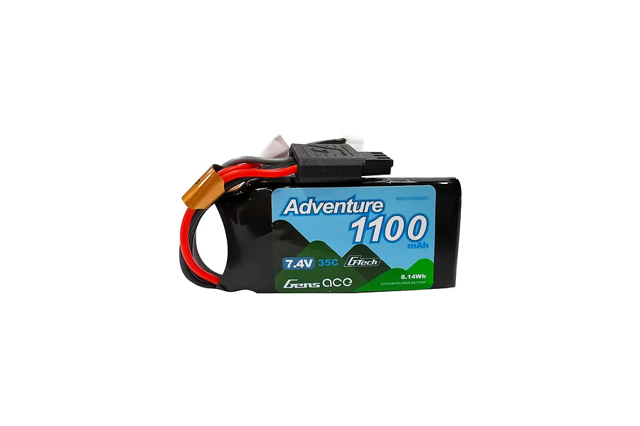 Gens Ace G-Tech Adventure 7.4V 1100mAh 35C Short Soft Case LiPo Battery image 107860