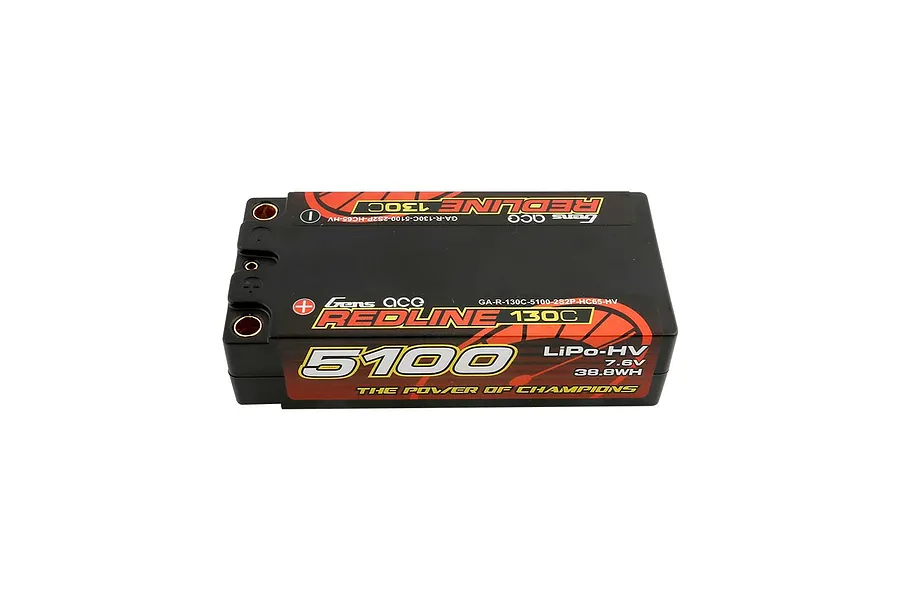 Gens Ace Redline 7.6V 5100mAh 130C HV Shorty Hard Case LiPo Battery image 107871