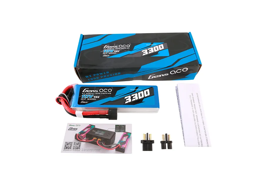 Gens Ace 11.1V 1300mAh 45C Soft Case LiPo Battery image 6
