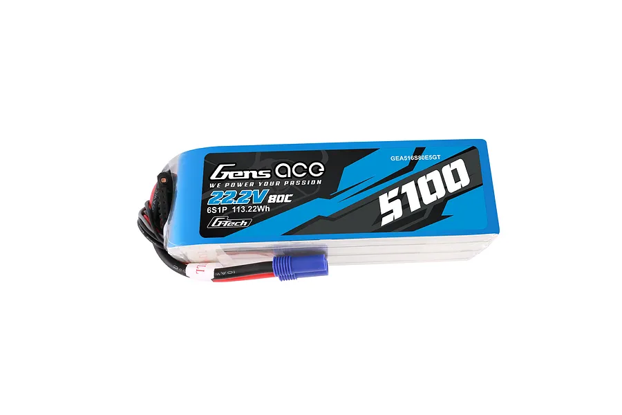 Gens Ace G-Tech 22.2V 5100mAh 80C Soft Case LiPo Battery image 107925