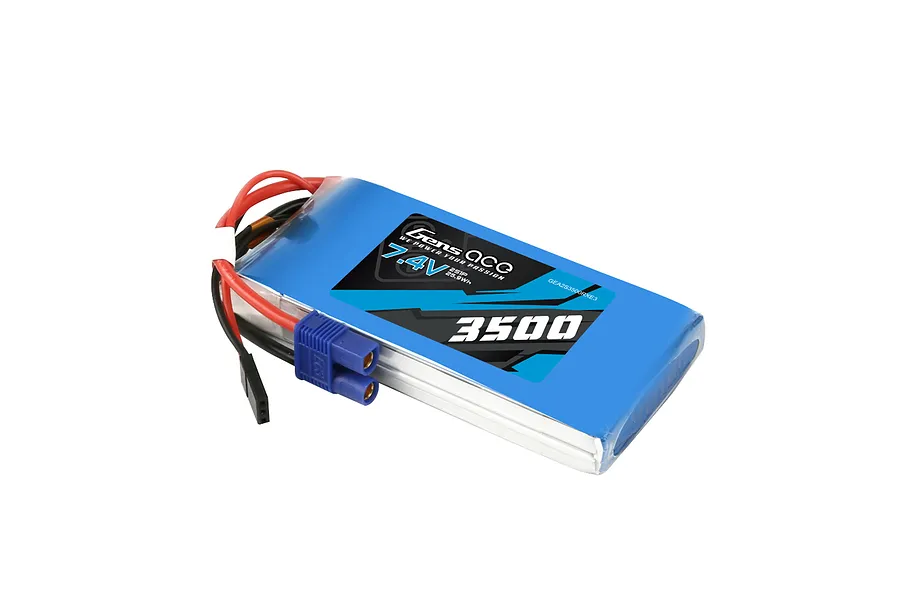 Gens Ace 7.4V 3500mAh RX Soft Case LiPo Battery image 108049