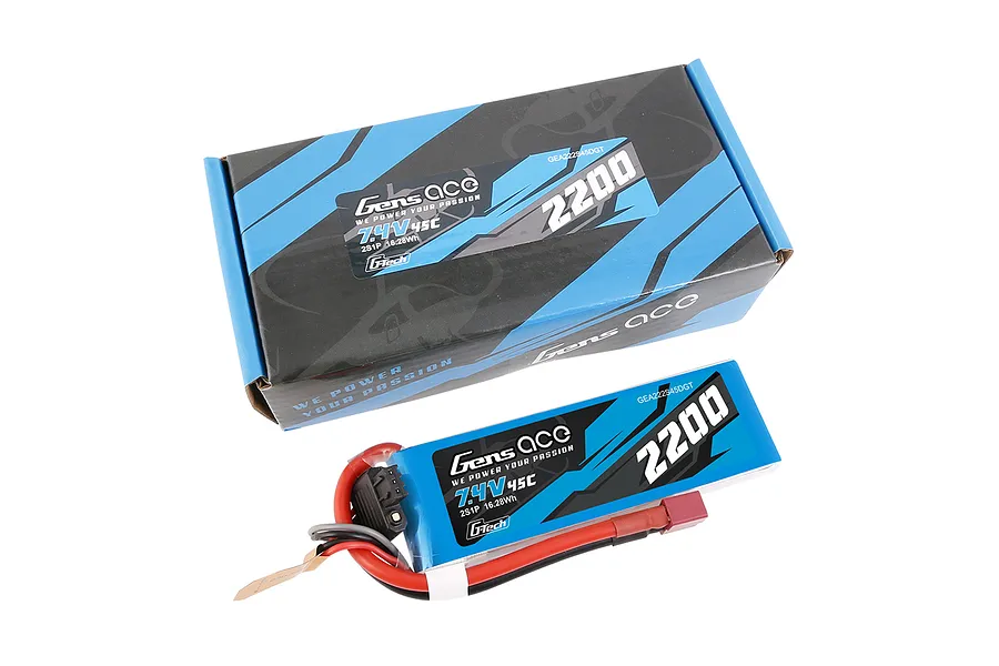 Gens Ace G-Tech 7.4V 2200mAh 45C Soft Case LiPo Battery image 108060