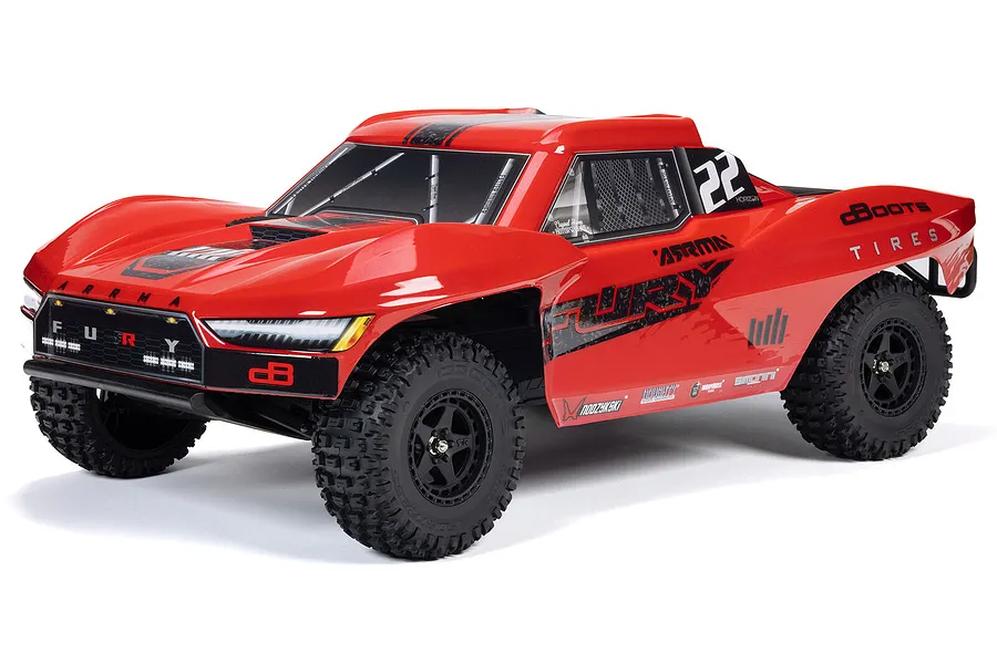 ARRMA Fury Mega 550 RC Short Course Truck Electric 2WD 1/10 Scale RTR - Red image 108115