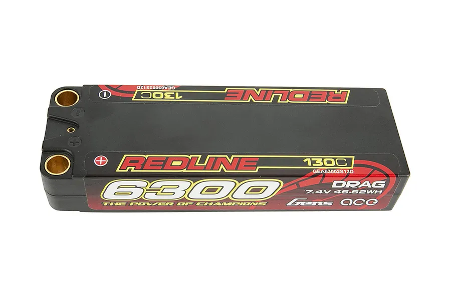 Gens Ace Redline 7.4V 6300mAh 130C Hard Case LiPo Battery image 108149