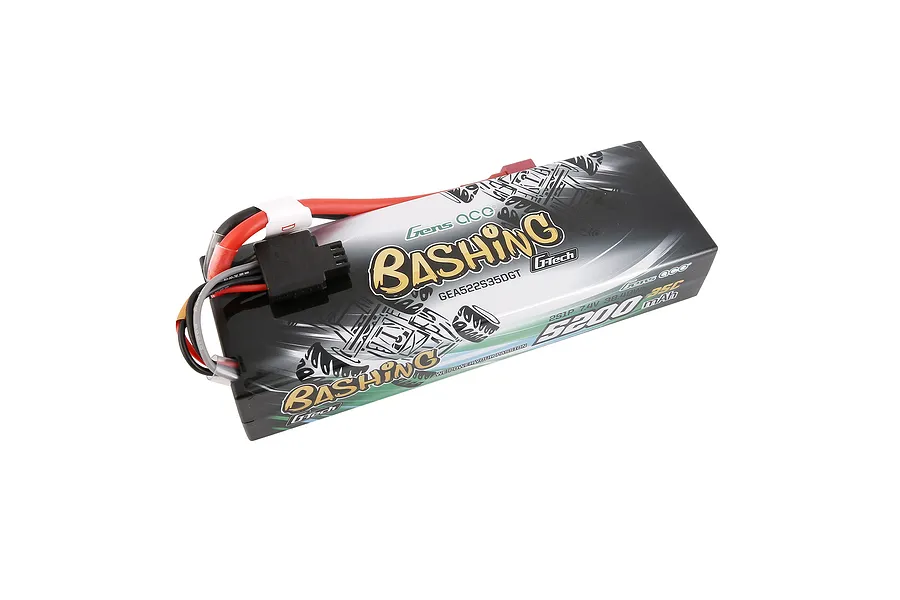 Gens Ace Bashing 7.4V 5200mAh 35C 2S Hard Case LiPo Battery image 108223