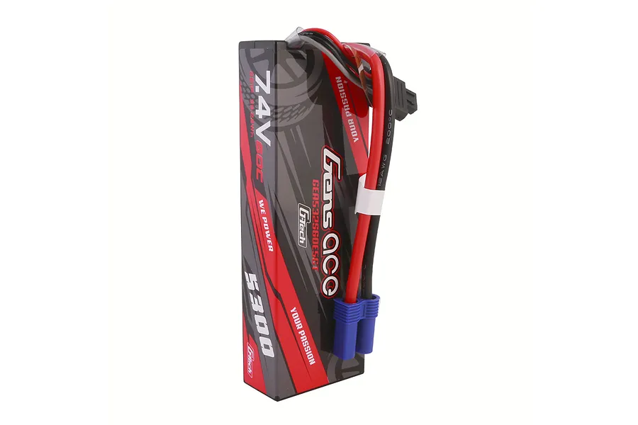 Gens Ace 7.4V 5300mAh 60C 2S Hard Case LiPo Battery image 108251