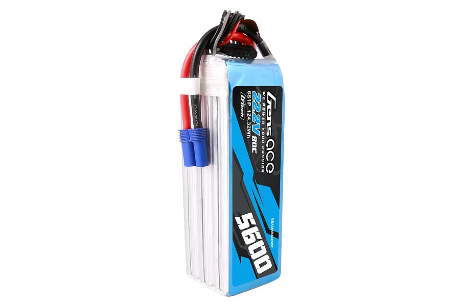Gens Ace 22.2V 5600mah 80C 6S Soft Case LiPo Battery image 108259