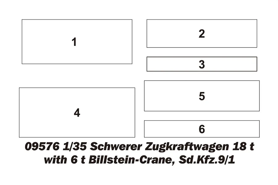 Trumpeter 1/35 Schwerer Zugkraftwagen 18t Half Track with 6t Billstein-Crane Sd.Kfz.9/1 Scaled Plastic Model Kit image 108583