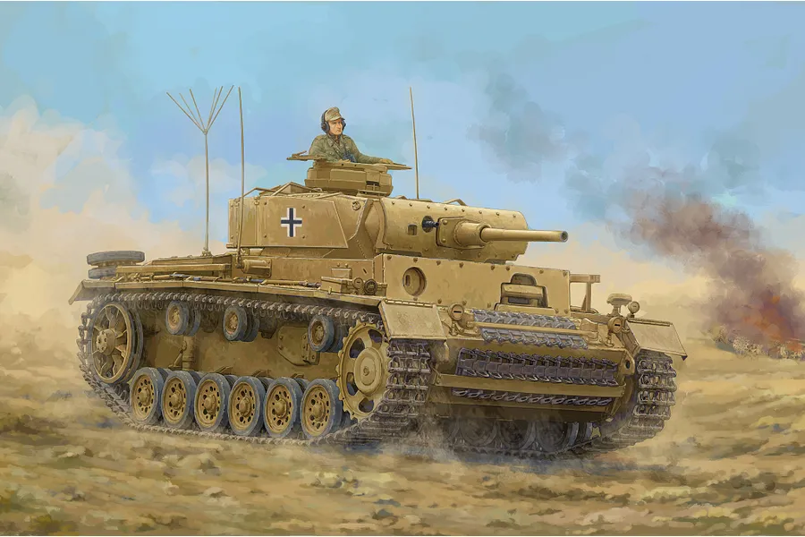 Trumpeter 1/16 Pz.Kpfw.III Ausf.J Panzer Medium Tank Scaled Plastic Model Kit image 108608