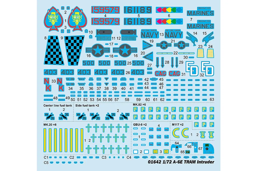 Trumpeter 1/72 A-6E TRAM Intruder Attack Aircraft Scaled Plastic Model Kit image 108614