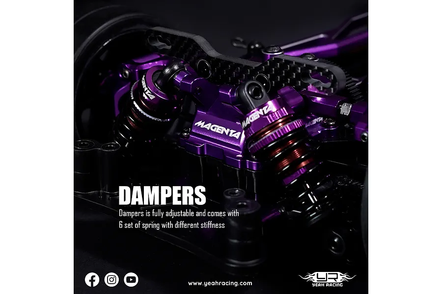 Yeah Racing Aluminium Conversion Kit - Magenta image 108820