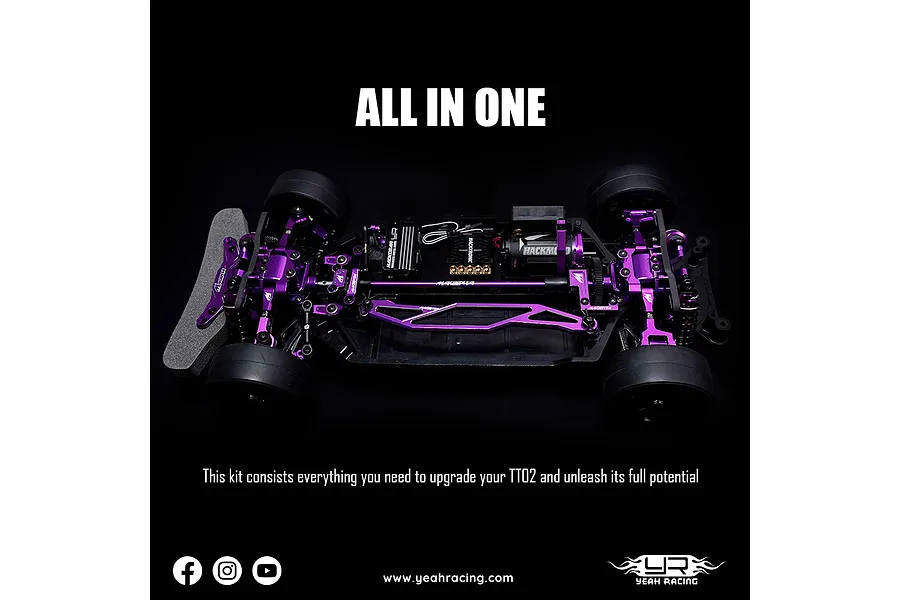 Yeah Racing Aluminium Conversion Kit - Magenta image 108824