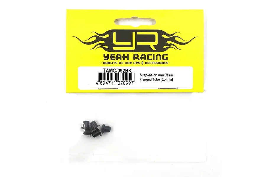 Yeah Racing Delrin 3x4mm Suspension Arm Flanged Washers - Black image 3