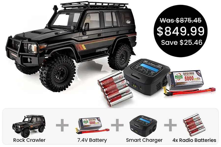 RGT Rescuer LC76 RC Rock Crawler Electric 4WD 1/10 Scale RTR - Adventure Pack image 109575