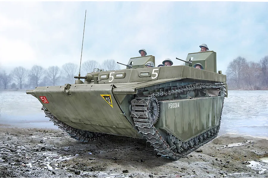 Italeri 1/35 LVT-4 Water Buffalo LVT Tracked Vehicle Scaled Plastic Model image 109802
